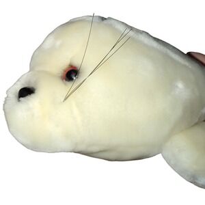 SeaWorld Harp Seal Plush Stuffed Animal White Vintage Souvenir 12 Inch